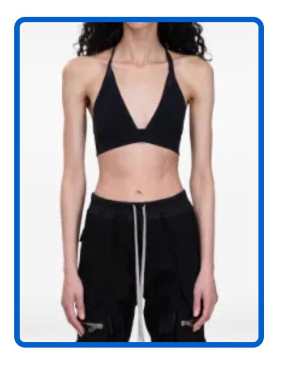 Halter Neck RICK OWENS Black Deep V Bralette IT Sz 38